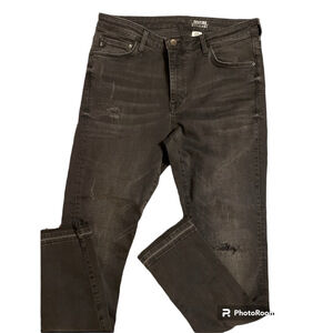 H&M “&Denim” black distressed skinny jeans size16 “CA33”